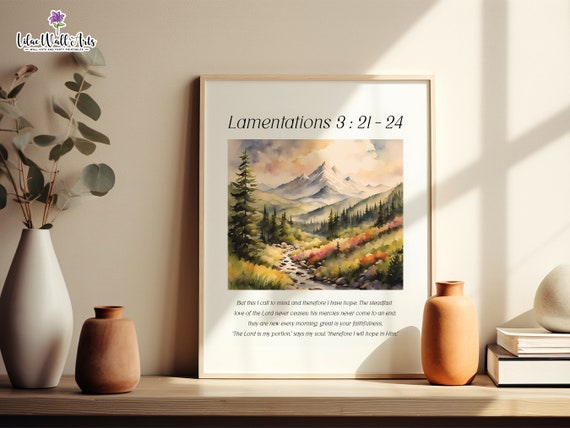 Lamentations 3 23 Print Christian Home Dcor Scripture Faith Wall Art Christian Wall Dcor Modern Christian Print Verse