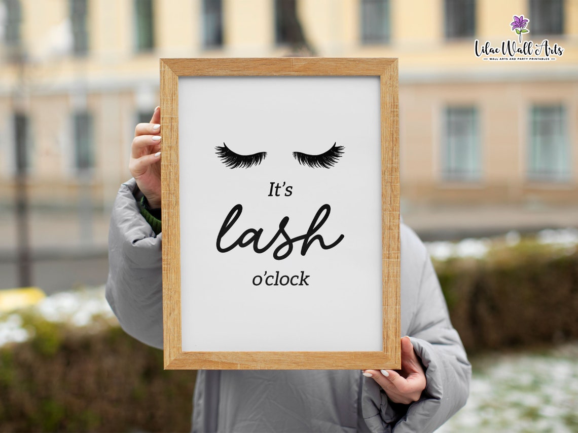 Its Lash Oclock Simple Eyelash Script Quote Lash Studio Decor Poster - Image 3