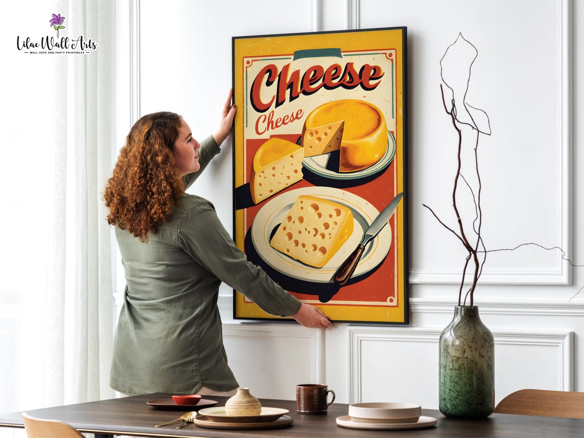 Cheese Cheese Retro Advertisement Poster Vintage Kitchen Food Decor - Image 4