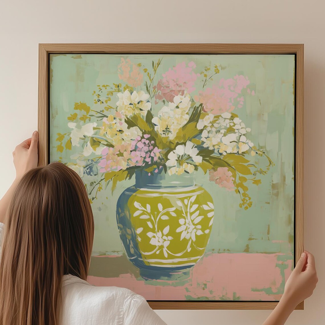 Pastel Floral Still Life Art Print, Vintage Inspired