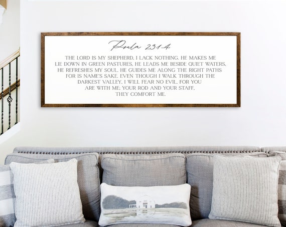 Psalm 231 4 Signs For Home Home Decor Sign Inspirational Wall Art Farmhouse Scripture Sign Bible Verse Sign Christian Quotes Sign