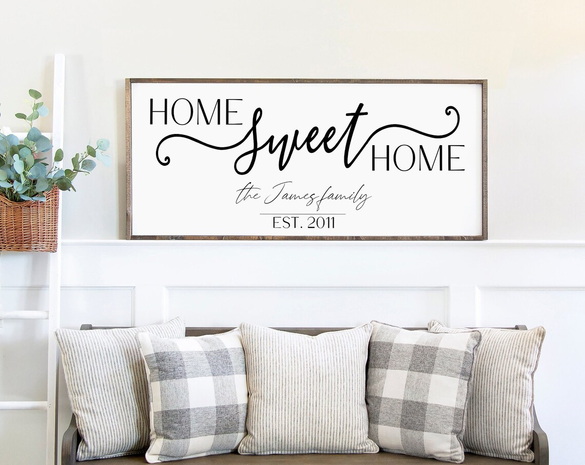 Custom Anniversary Date Sign, Home Sweet Home Wall Art Print