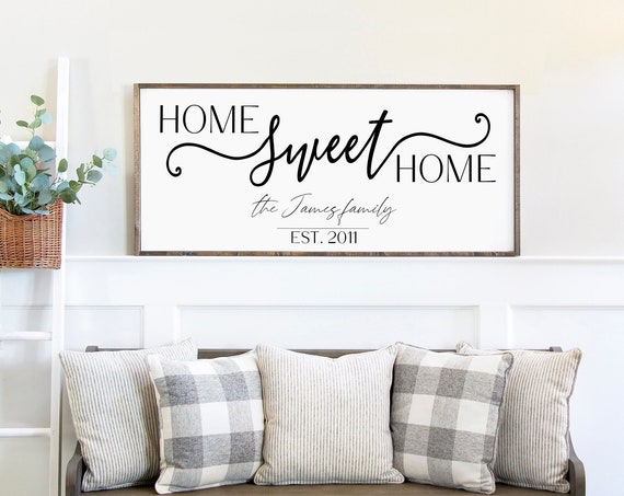 Custom Anniversary Date Sign, Home Sweet Home Wall Art Print