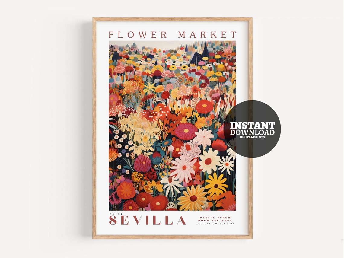 Flower Market Los Angeles Botanical Art Print - Image 2