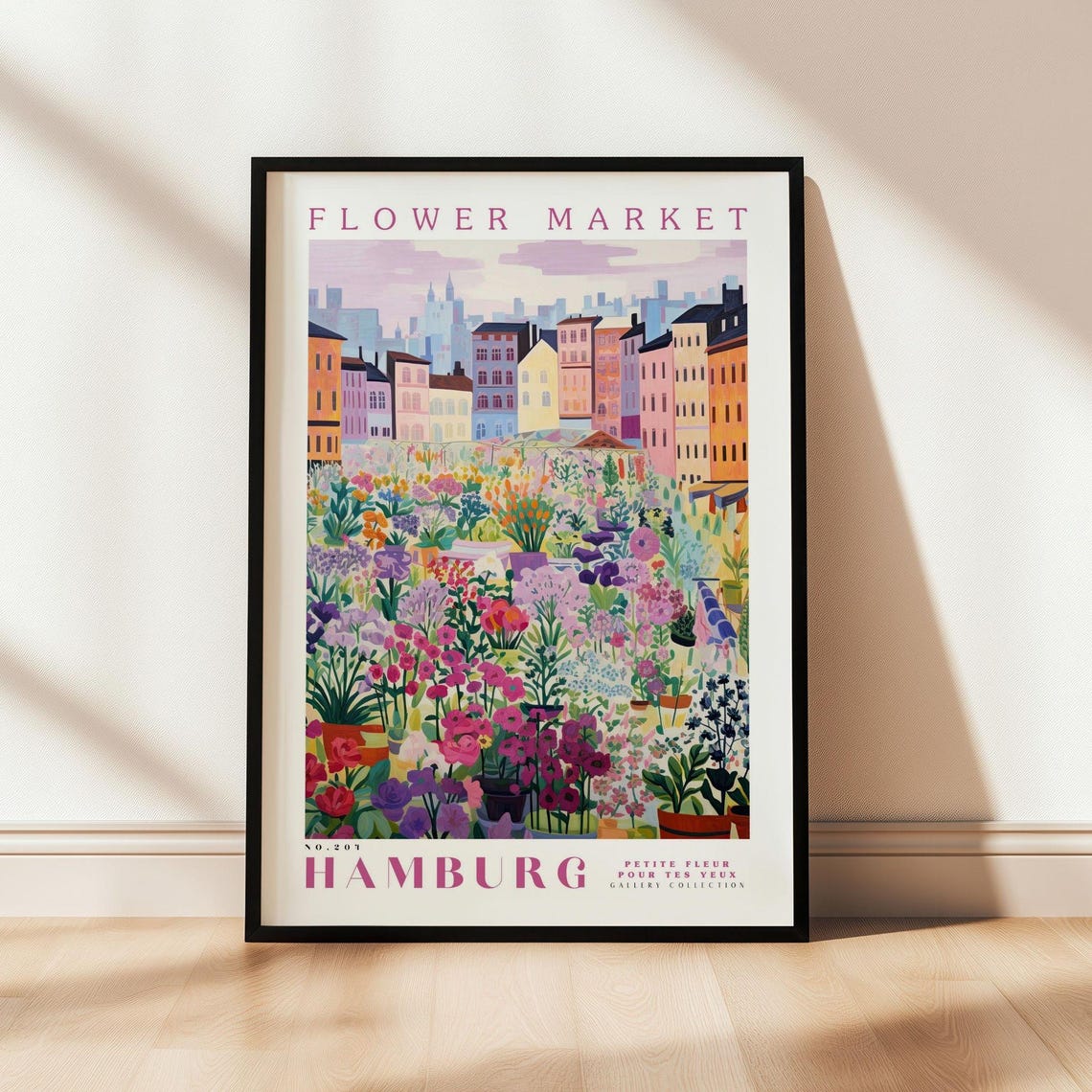Hamburg Flower Market Travel Poster