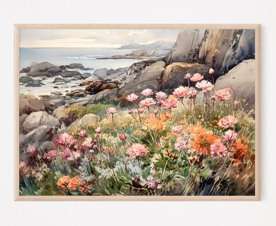 Isle Of Skye Watercolor Coastal Landscape Art Print