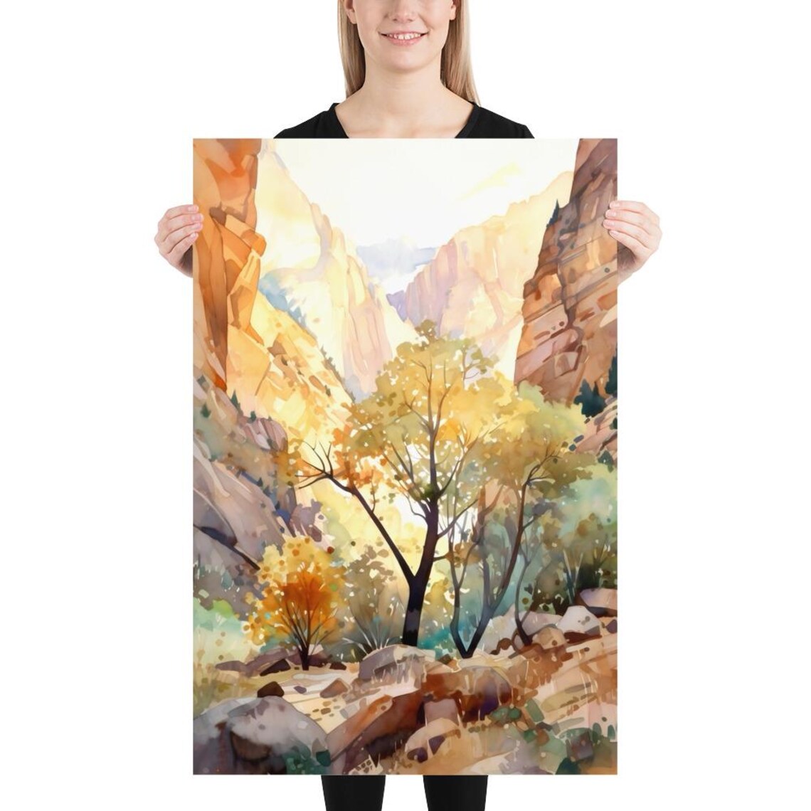 Zion National Park Utah Watercolor Art Print - Image 4