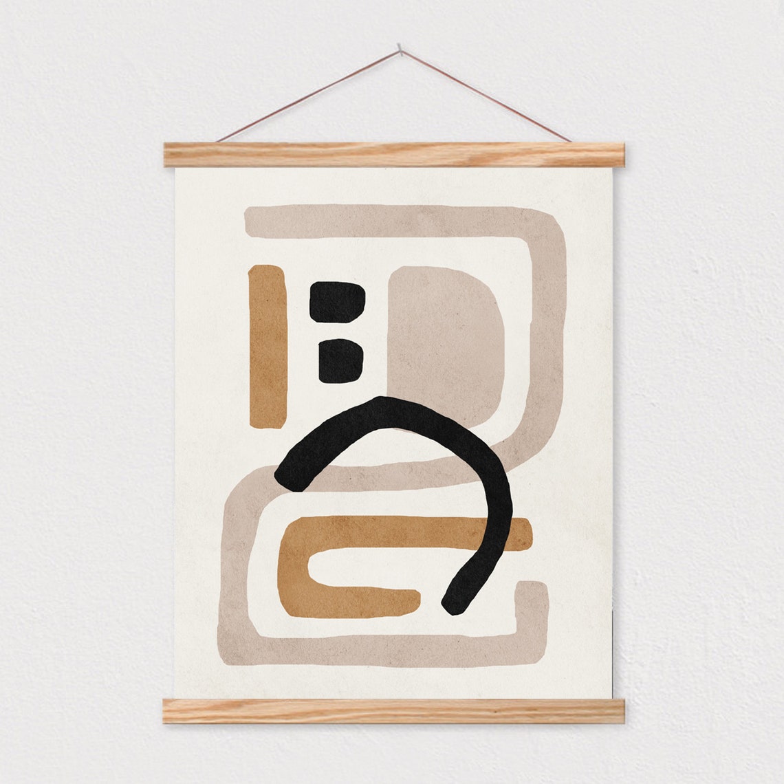 Abstract Art Shapes Neutral Print Mid Century Modern Wall Art Minimalist Geometric Interior Decor 16x20 - Image 2