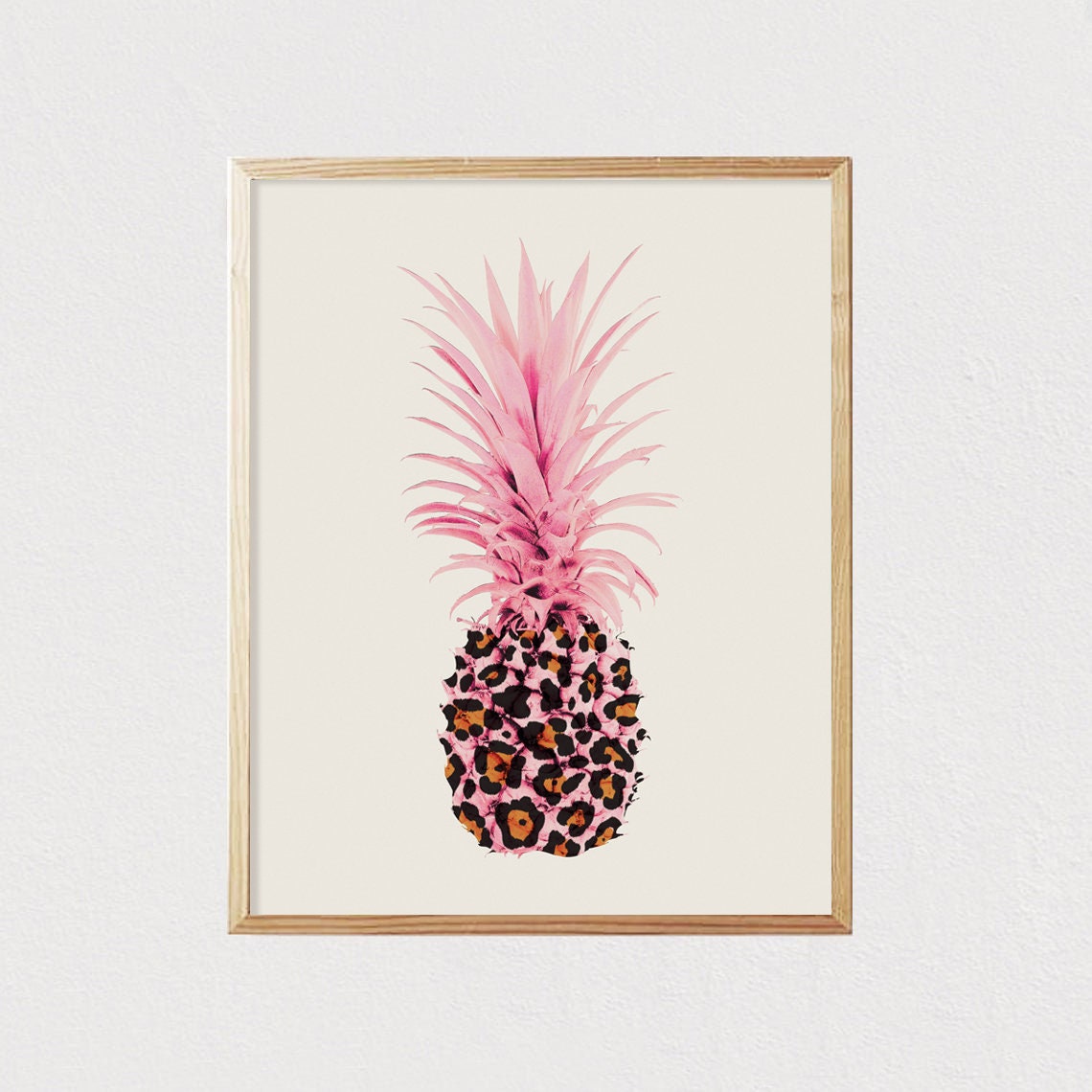 Leopard Pineapple with Pink Crown Playful Tropical Art Poster - Image 2