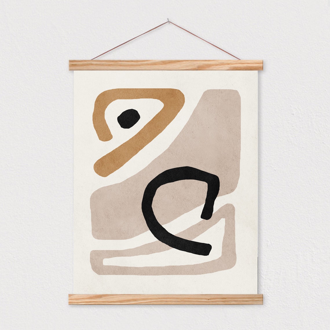 Abstract Art Shapes Neutral Print Mid Century Modern Wall Art Minimalist Geometric Interior Decor 16x20 - Image 2