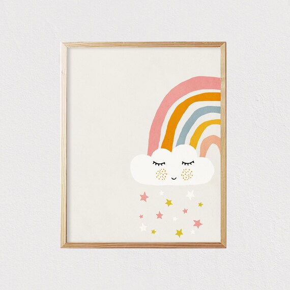 Rainbow Mid-Century Modern Kids Room Art Print