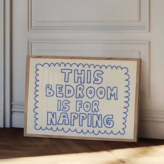 This Bedroom Is For Napping Print Trendy Horizontal Wall Art Trendy Bedroom Decor Cute Quote Art Aesthetic Bedroom Decor Wall Art
