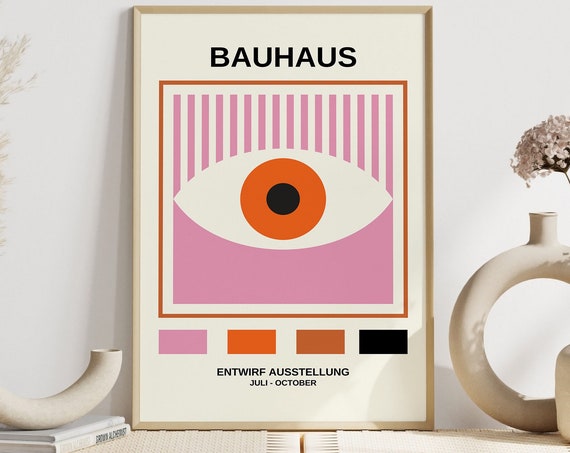 Bauhaus Exhibition Poster Bauhaus Eyes Poster Large Modern Minimalist Wall Art Minimalist Eyes Print