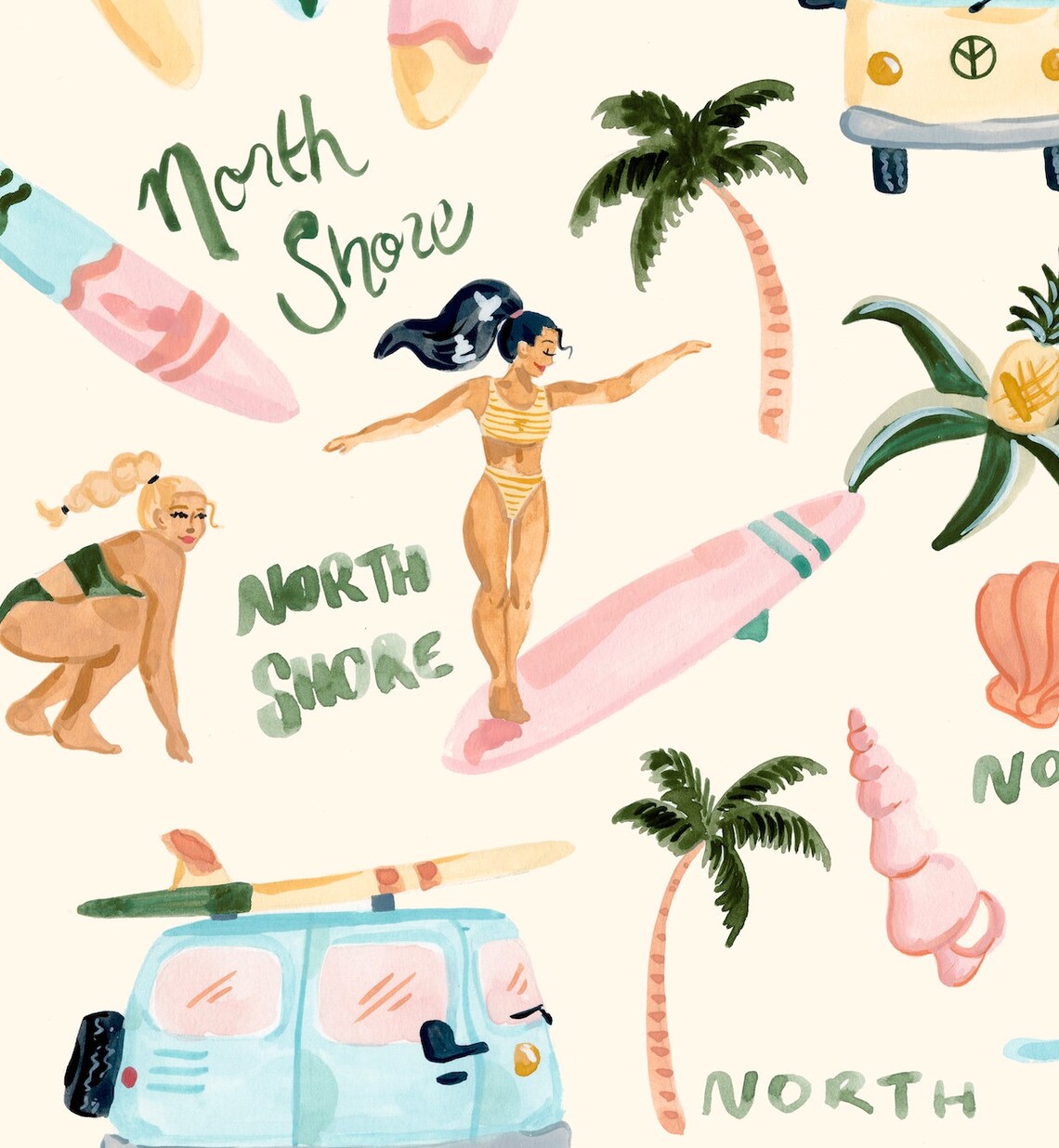 North Shore Print, Tropical Hawaii Surf Wall Art - Image 2
