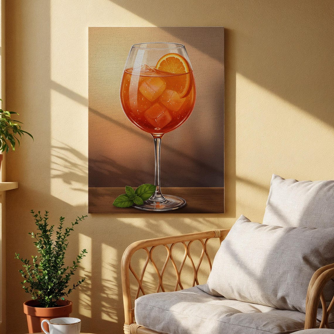 Refreshing Cocktail Orange Spritz Glass Ice Summer Drink Wall Poster