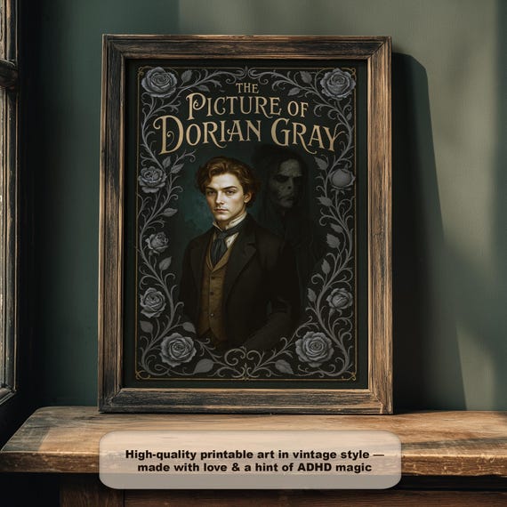 Dorian Gray Art Nouveau Poster Gothic Victorian Literary Print