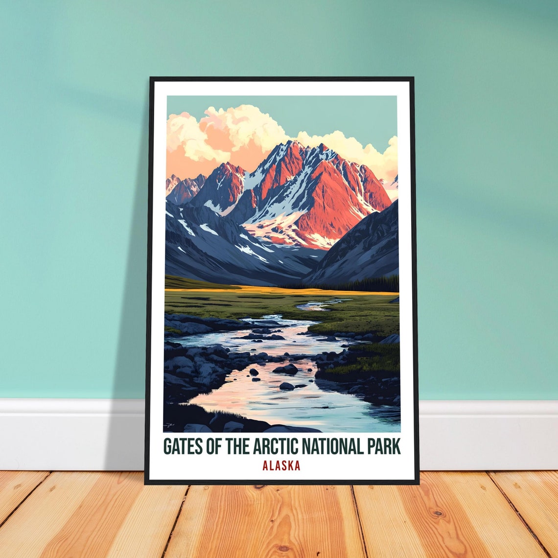 Gates Of The Arctic National Park Alaska Usa Travel Print Wall Art Wall Hanging Home Dcor Alaska Gift Travel Art Usa Artwork Travel Poster