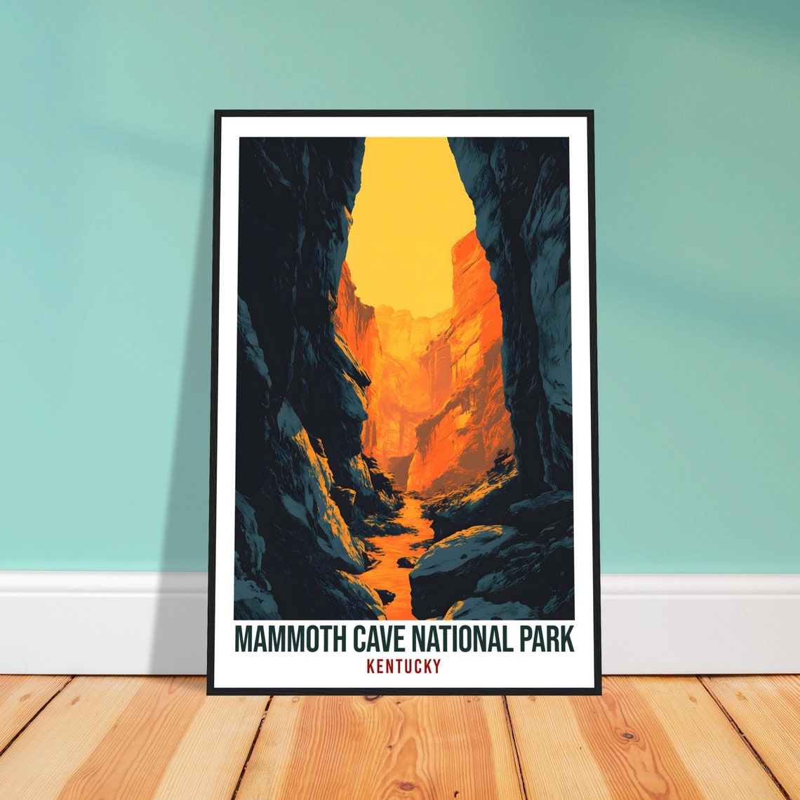 Mammoth Cave National Park Kentucky Golden Canyon Travel Poster
