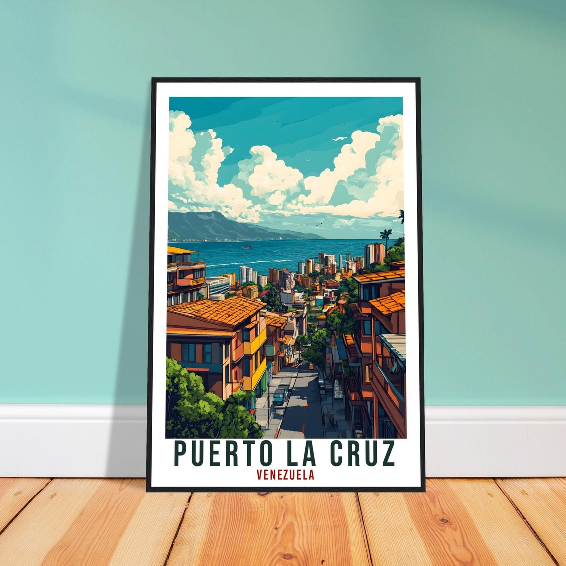 Puerto La Cruz Travel Print Venezuela Decor Wall Art Gift Wall Hanging Art Lover Puerto La Cruz Venezuelan Artwork Travel Poster Travel Art