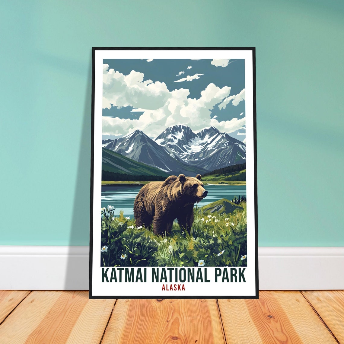 Katmai National Park Alaska Usa Travel Print Wall Art Wall Hanging Home Dcor Katmai National Park Gift Travel Art Usa Artwork Travel Poster