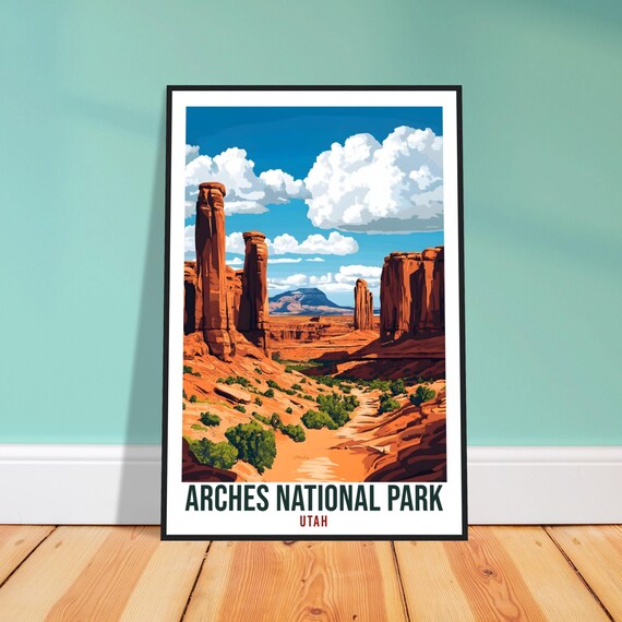 Arches National Park Utah Red Rock Desert Vintage Travel Poster