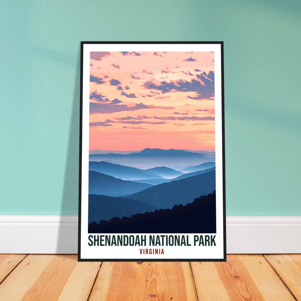 Shenandoah National Park Virginia Usa Travel Print Wall Art Wall Hanging Home Dcor Shenandoah Gift Travel Art Usa Artwork Travel Poster