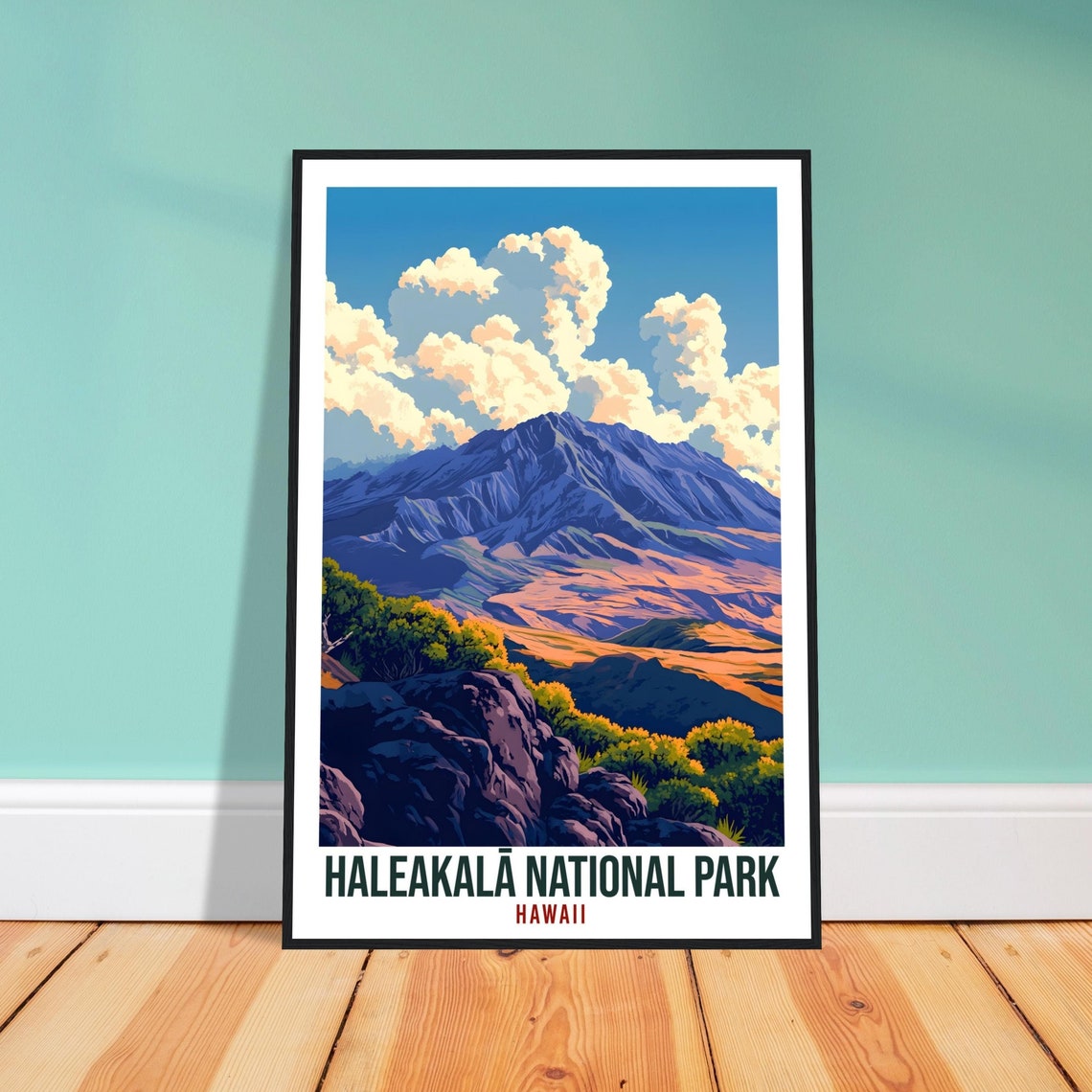 Haleakala National Park Hawaii Usa Travel Print Wall Art Wall Hanging Home Dcor Haleakala Hawaii Gift Travel Art Usa Artwork Travel Poster