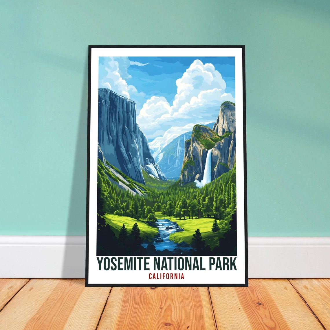 Yosemite National Park California Usa Travel Print Wall Art Wall Hanging Home Dcor Yosemite Park Gift Travel Art Usa Artwork Travel Poster