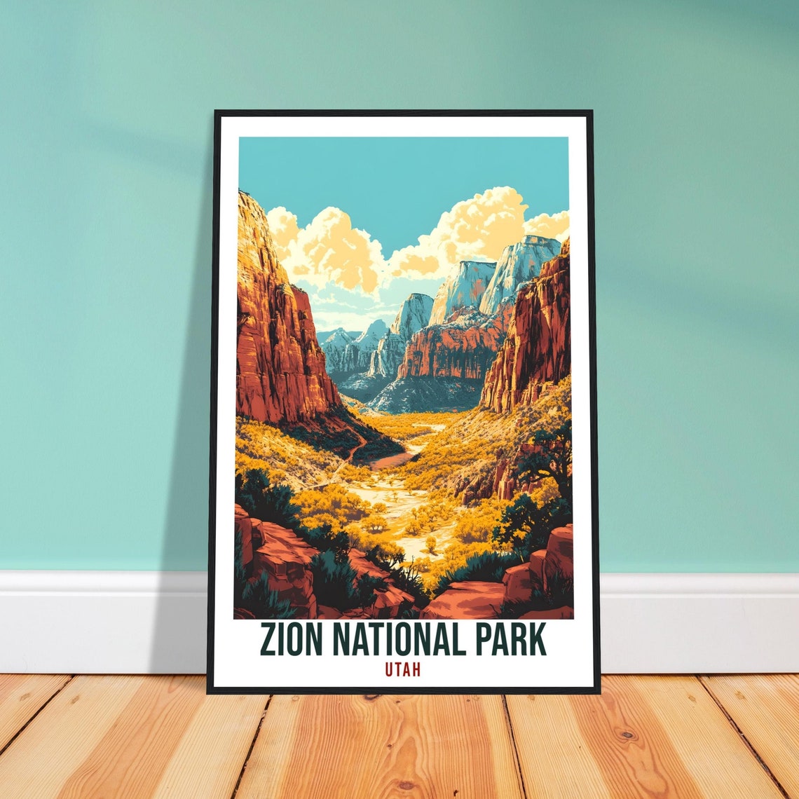 Zion National Park Utah Usa Travel Print Wall Art Wall Hanging Home Dcor Zion National Park Gift Travel Art Usa Utah Artwork Travel Poster