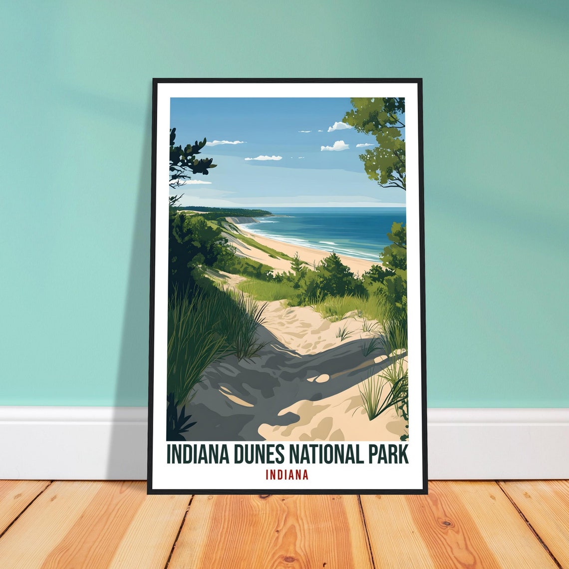 Indiana Dunes National Park Usa Travel Print Wall Art Wall Hanging Home Dcor Indiana Dunes Gift Travel Art Usa Hiking Artwork Travel Poster