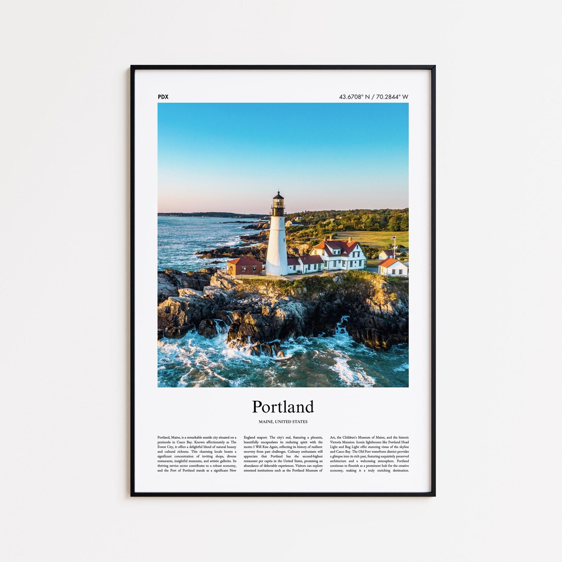 Portland Maine Portland Head Light Rocky Coast Sunset Poster