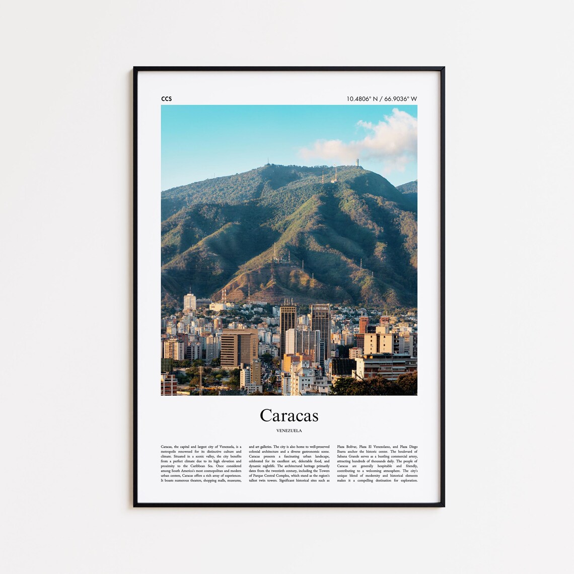 Caracas Venezuela Avila City Mountain View Color Travel Photo Poster