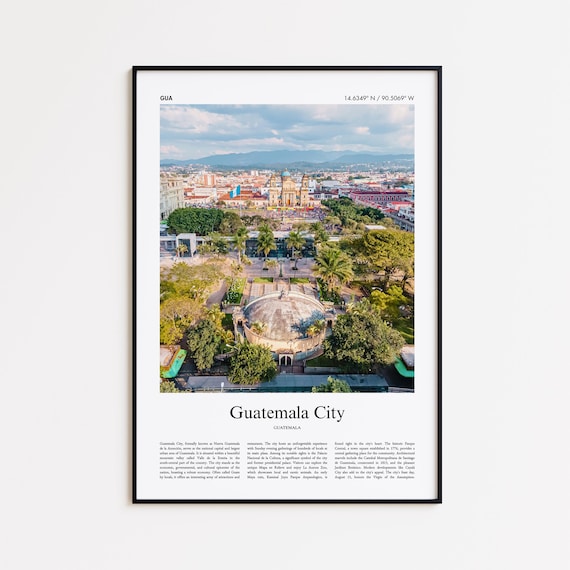 Guatemala City Color Print Real Photo Poster Travel Gift Minimal