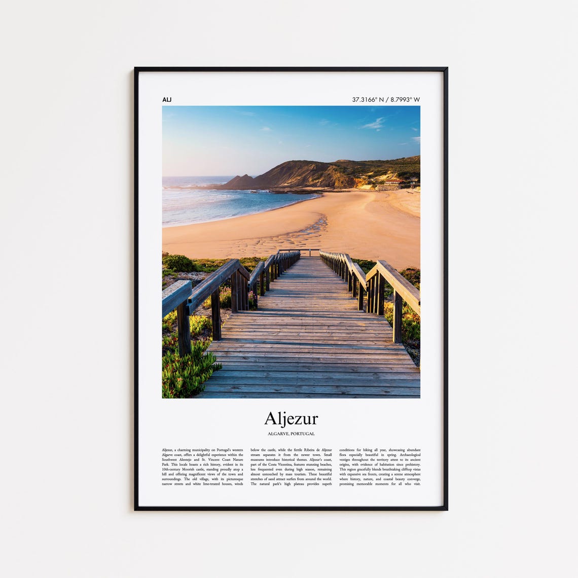 Aljezur Portugal Beach Boardwalk Ocean View Real Photo Poster