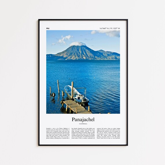 Panajachel Color Print Real Photo Poster Travel Gift Guatemala Minimal City