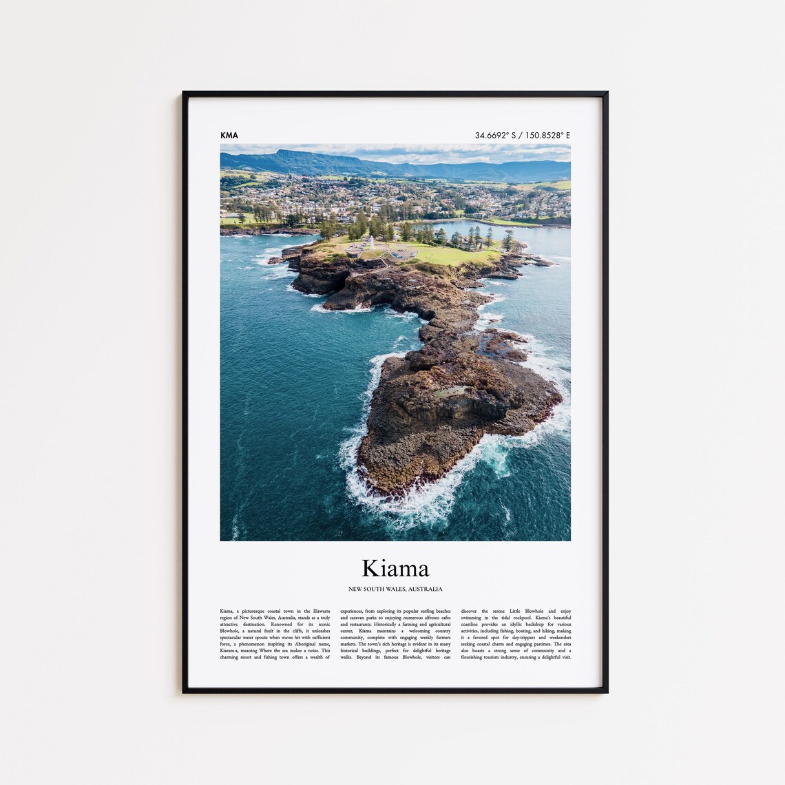 Kiama Australia Coastal Headland Blowhole Aerial Ocean View Poster