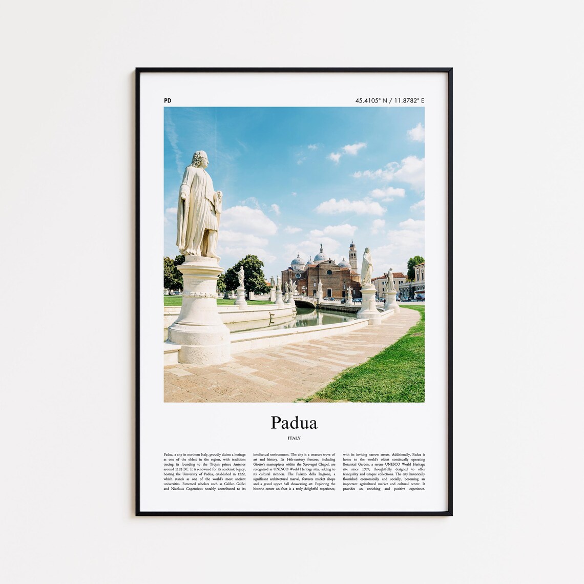 Padua Italy Prato Della Valle Statues Landmark Travel Photo Poster