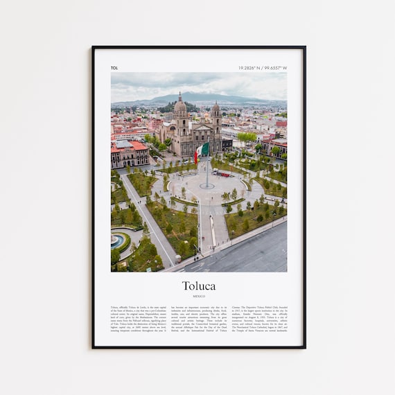 Toluca Color Print Real Photo Poster Travel Gift State Of Mexico Minimal City