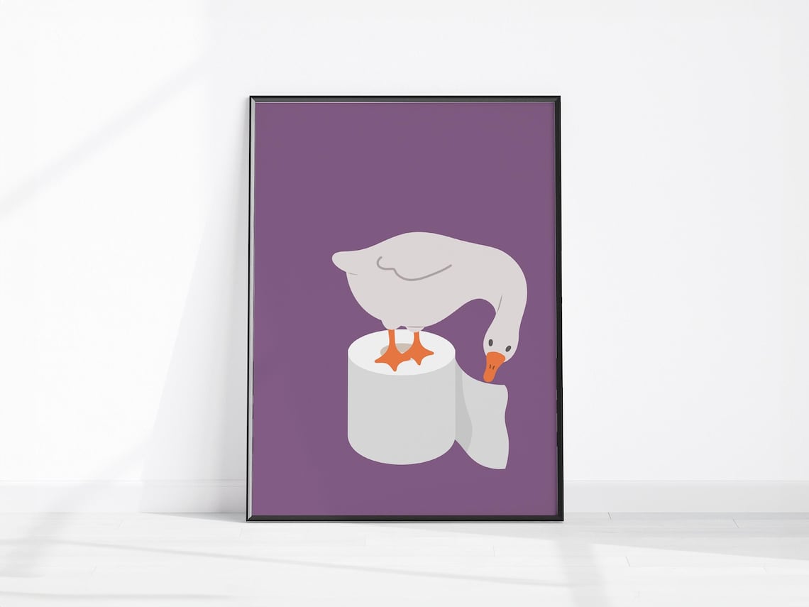 Silly Goose Bathroom Humor Art Print Poster