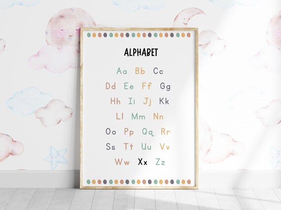 Alphabet Letters Educational Chart Kids Classroom Learning Print