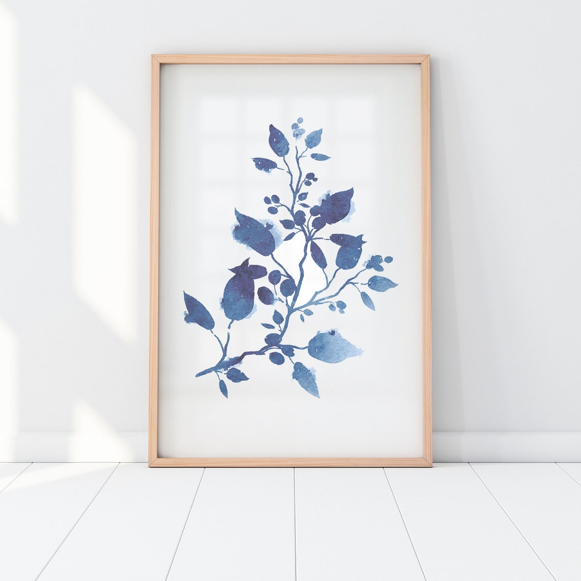 Indigo Botanical Watercolor Art Print Set, Foliage - Image 3
