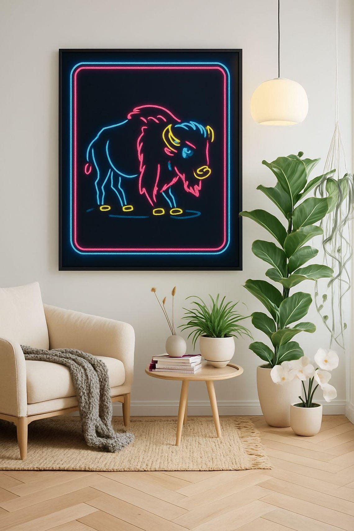 Neon Buffalo Poster Art