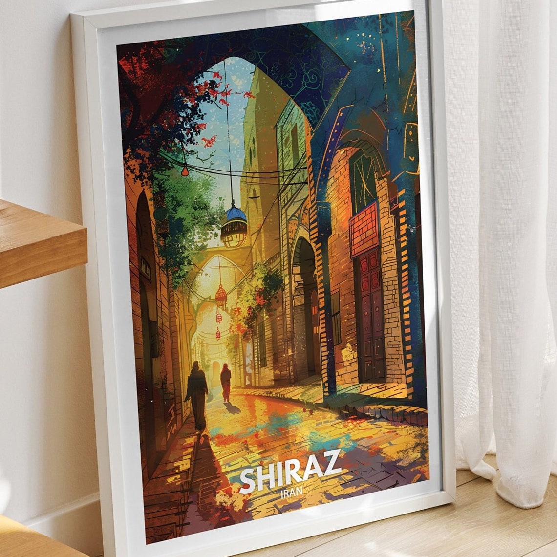 Shiraz Travel Print Iran Shiraz Travel Poster Iran Travel Poster Iran Cityscape Wall Art Unique City Decor