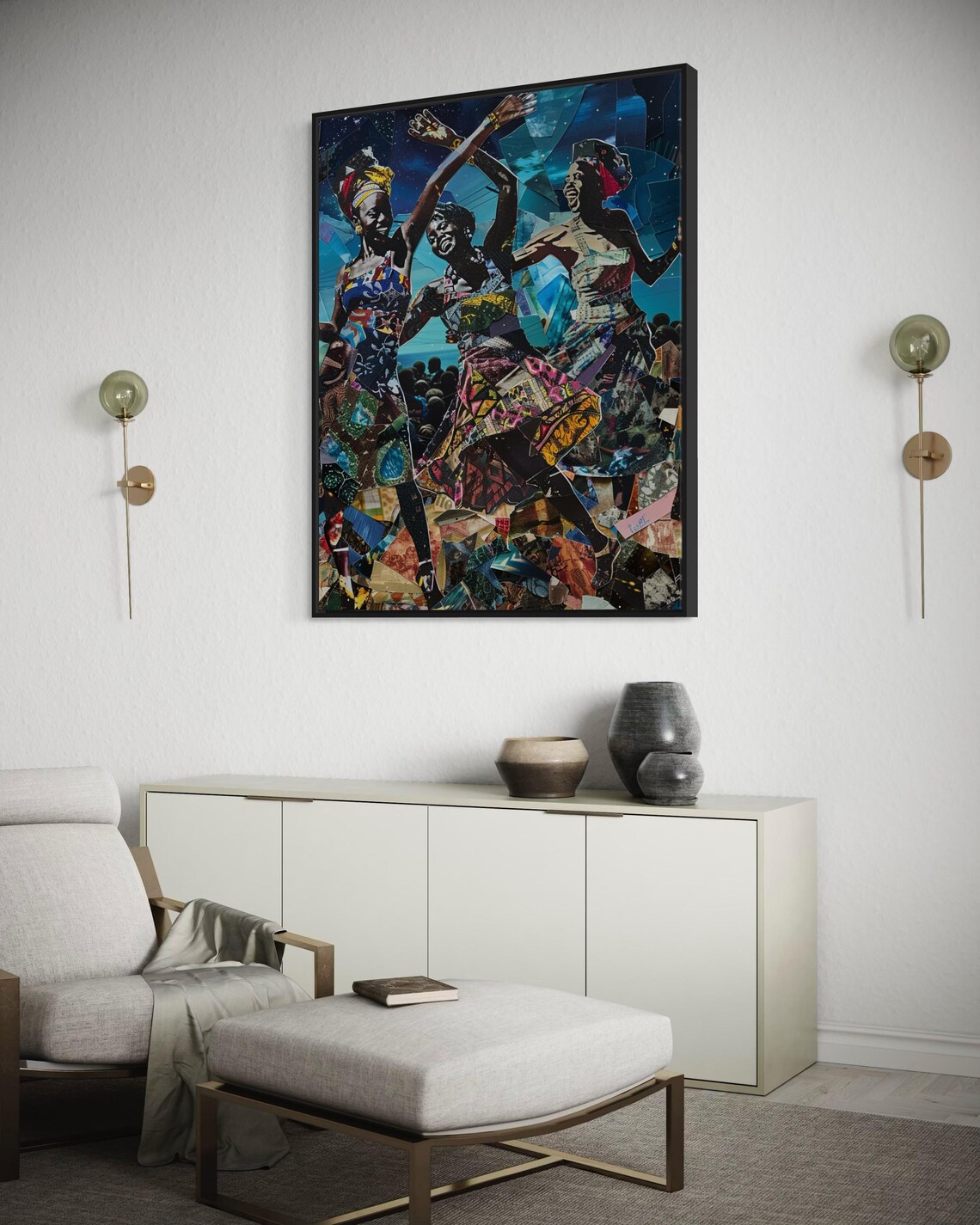 African Dance Art Collage, Cultural Wall Art Print - Image 5