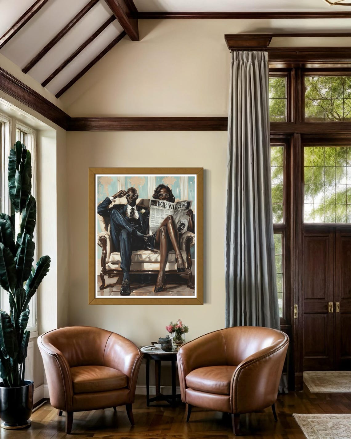 Elegant Black Couple Vintage Style Sophisticated Home Decor Poster - Image 5