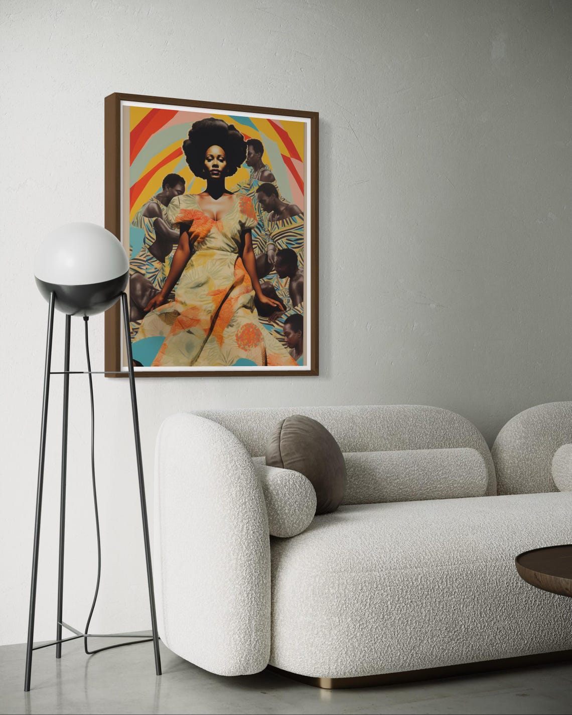 Vibrant Afrocentric Woman Collage Afro Sunburst Color Poster - Image 3
