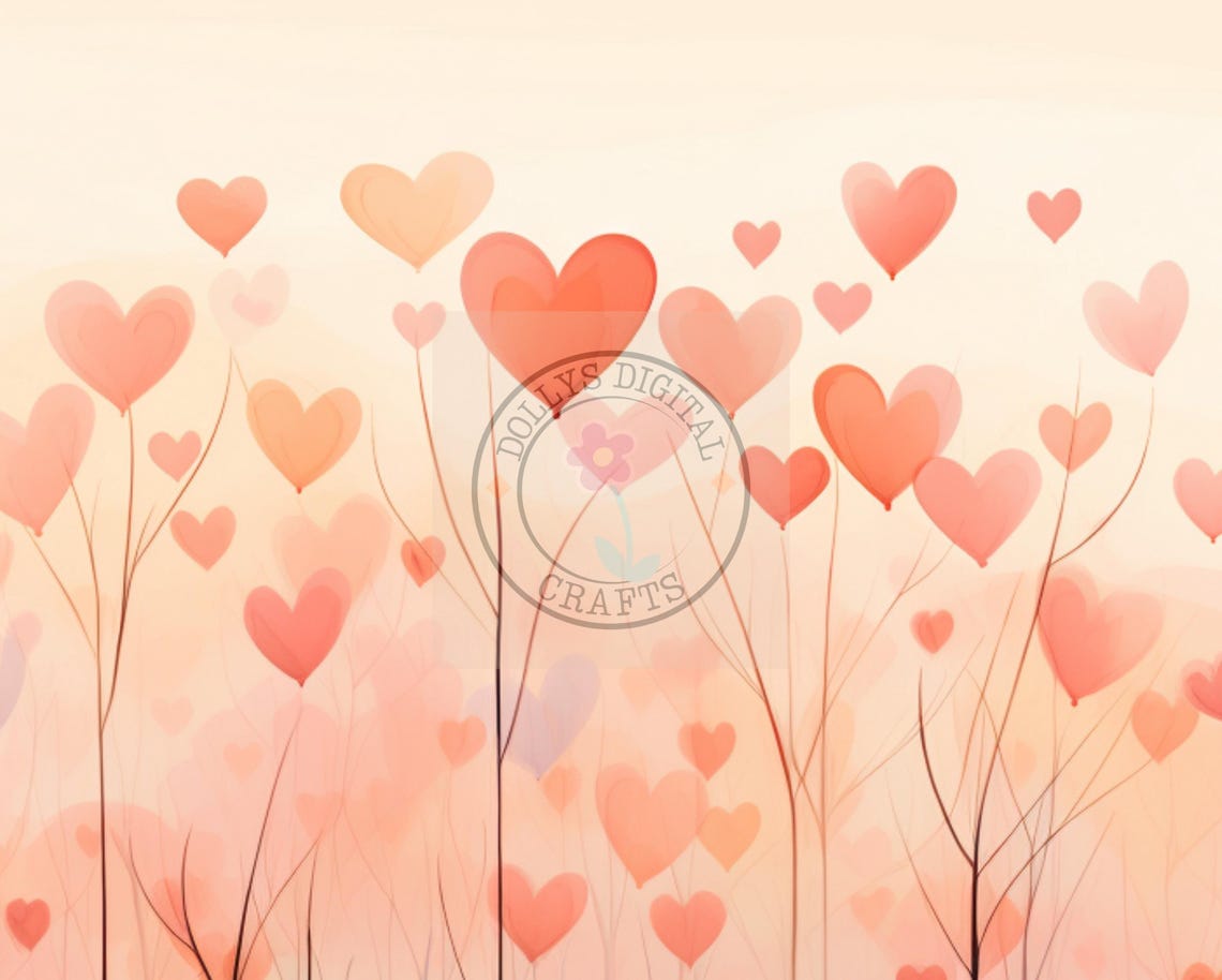 Pastel Hearts Field Whimsical Love Trees Sweet Dream Poster Home Decor - Image 5