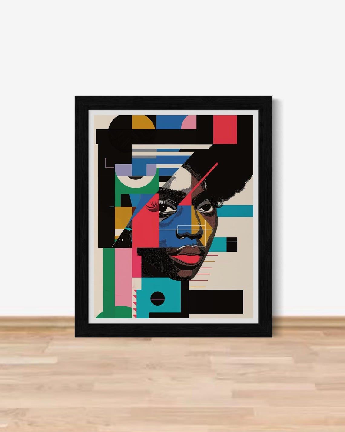 Minimalist Portrait Art Vibrant Geometric Afrocentric Design Modern Wall Art Instant For Home Decor - Image 3