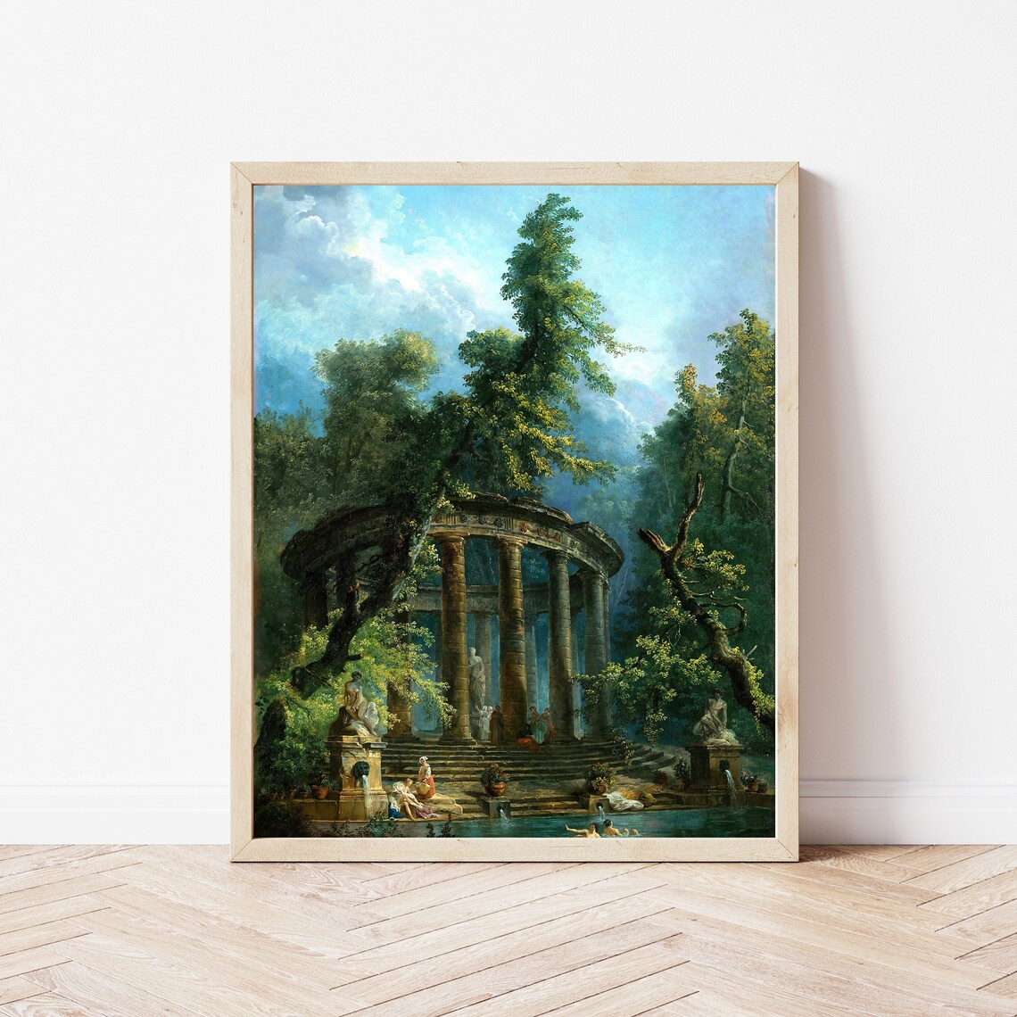 The Bathing Pool by Hubert Robert, Classic Art Print - Image 3