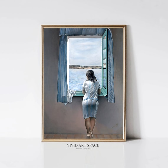 Salvador Dali Young Woman at a Window, Vintage Portrait